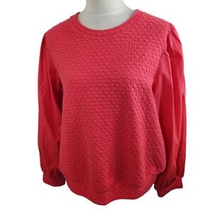 Porridge Clothing Pink Textured Long Sleeve‎ Top Women's Size L